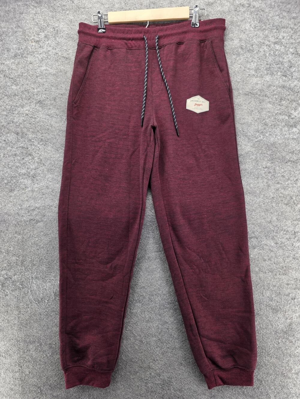 Urban Pipeline Jogger Pants Mens M Red Fleece Elastic Waist Pockets Zip Pocket